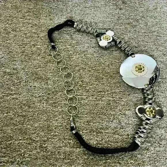 Vintage 1980s Brutalist Chain Mail
Rope & Metal Waist Cinch Belt - Picture 1 of 3